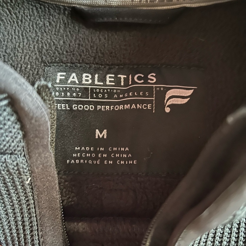Fabletics Black Quarter Zip Pace Jacket Medium - image 2